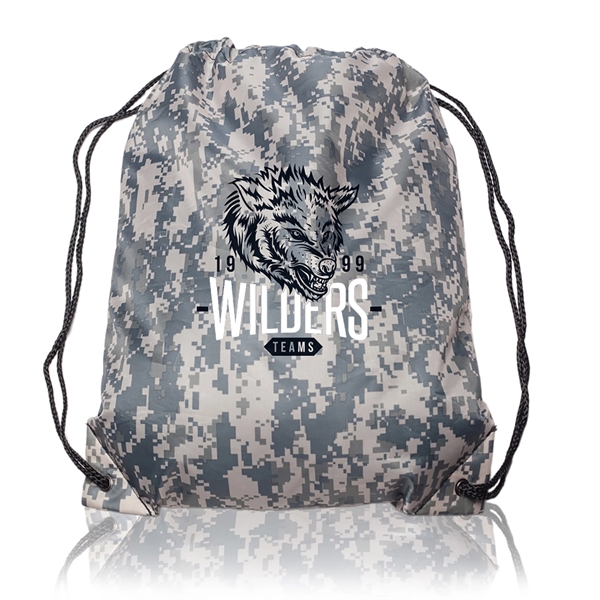 GO-EZ Polyester Drawstring Backpacks w/ 2 Color Imprint - GO-EZ Polyester Drawstring Backpacks w/ 2 Color Imprint - Image 4 of 15