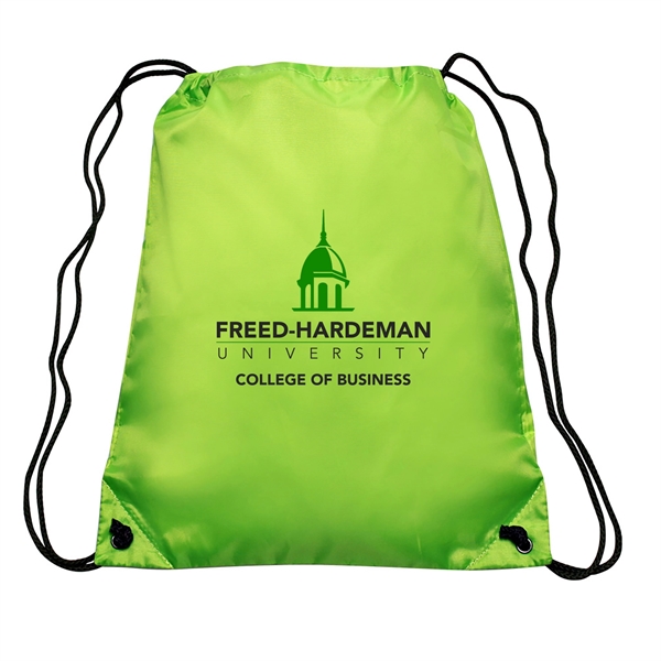 GO-EZ Polyester Drawstring Backpacks w/ 2 Color Imprint - GO-EZ Polyester Drawstring Backpacks w/ 2 Color Imprint - Image 7 of 15