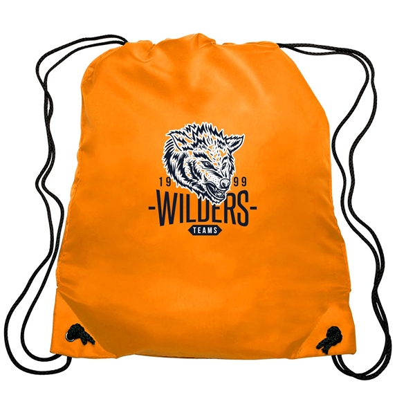 GO-EZ Polyester Drawstring Backpacks w/ 2 Color Imprint - GO-EZ Polyester Drawstring Backpacks w/ 2 Color Imprint - Image 9 of 15