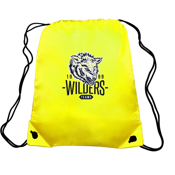 GO-EZ Polyester Drawstring Backpacks w/ 2 Color Imprint - GO-EZ Polyester Drawstring Backpacks w/ 2 Color Imprint - Image 13 of 15
