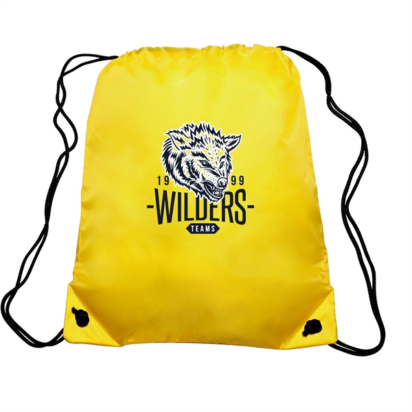 GO-EZ Polyester Drawstring Backpacks w/ 2 Color Imprint - GO-EZ Polyester Drawstring Backpacks w/ 2 Color Imprint - Image 15 of 15