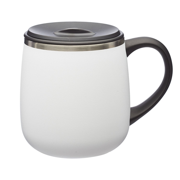 11 oz. Modern Stainless Steel Coffee Mugs with Lid - 11 oz. Modern Stainless Steel Coffee Mugs with Lid - Image 1 of 2
