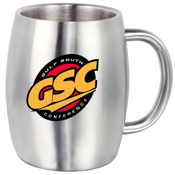 14 oz Double Wall Stainless Steel Mugs with Handles - 14 oz Double Wall Stainless Steel Mugs with Handles - Image 0 of 1