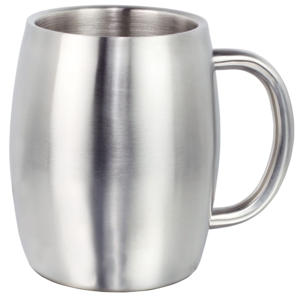 14 oz Double Wall Stainless Steel Mugs with Handles - 14 oz Double Wall Stainless Steel Mugs with Handles - Image 1 of 1