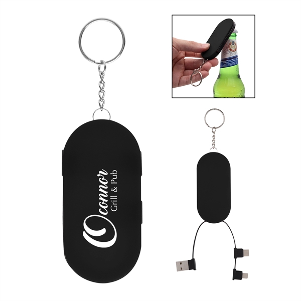 Hideaway 3-In-1 Charging Cable & Bottle Opener - Hideaway 3-In-1 Charging Cable & Bottle Opener - Image 1 of 14