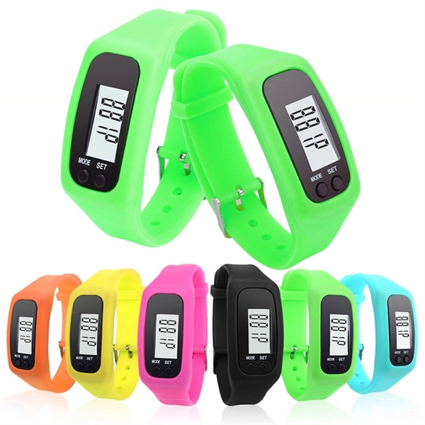 Multifunction Silicone Wrist Pedometer - Multifunction Silicone Wrist Pedometer - Image 0 of 2