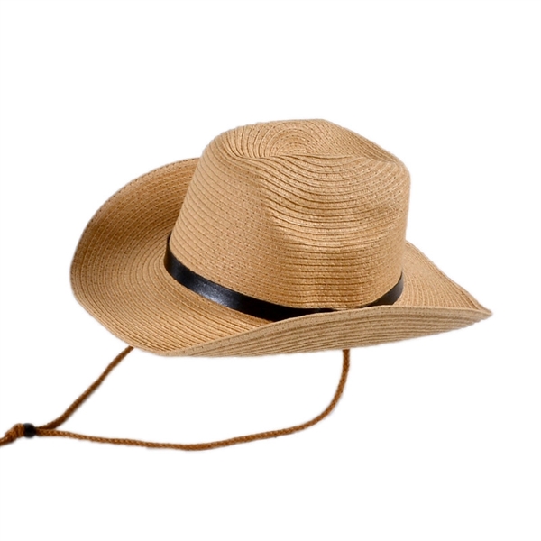 Men Summer Western Straw Cowboy Cowgirl Hat - Men Summer Western Straw Cowboy Cowgirl Hat - Image 1 of 2