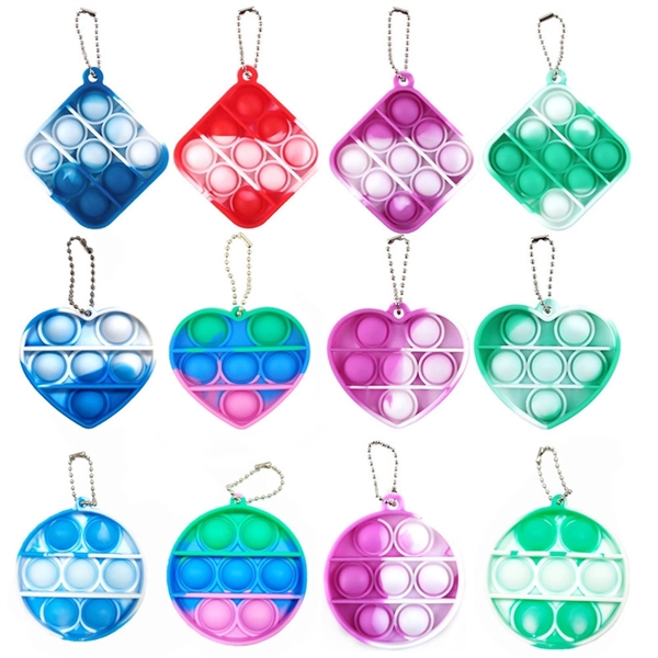 Pop Push Fidget Toy Keychain - Pop Push Fidget Toy Keychain - Image 1 of 2