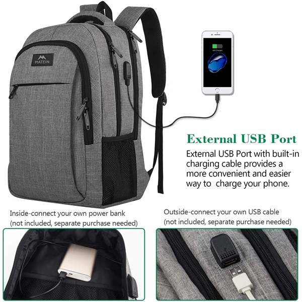 Travel Laptop Backpack with USB Charging Port - Travel Laptop Backpack with USB Charging Port - Image 1 of 3