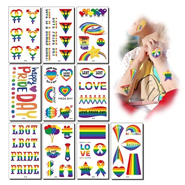 LGBTQ Rainbow Tattoo Stickers - LGBTQ Rainbow Tattoo Stickers - Image 0 of 2