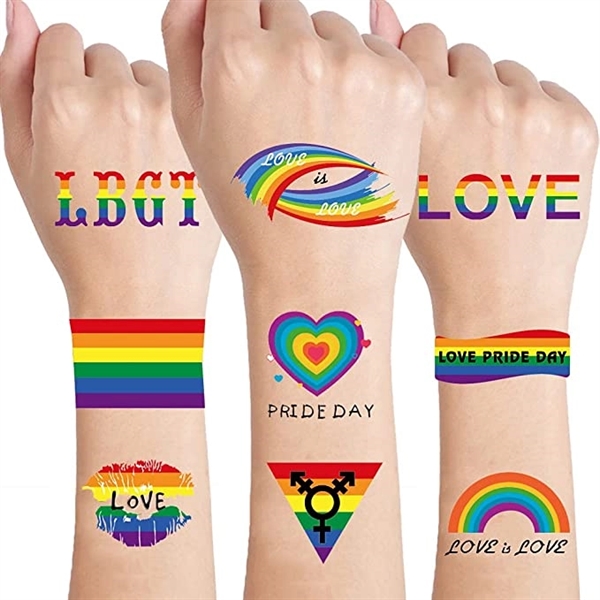 LGBTQ Rainbow Tattoo Stickers - LGBTQ Rainbow Tattoo Stickers - Image 1 of 2