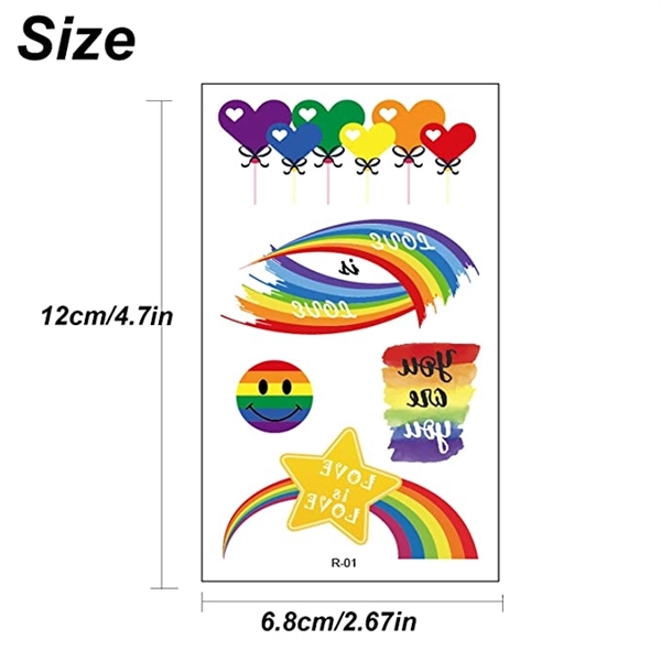 LGBTQ Rainbow Tattoo Stickers - LGBTQ Rainbow Tattoo Stickers - Image 2 of 2