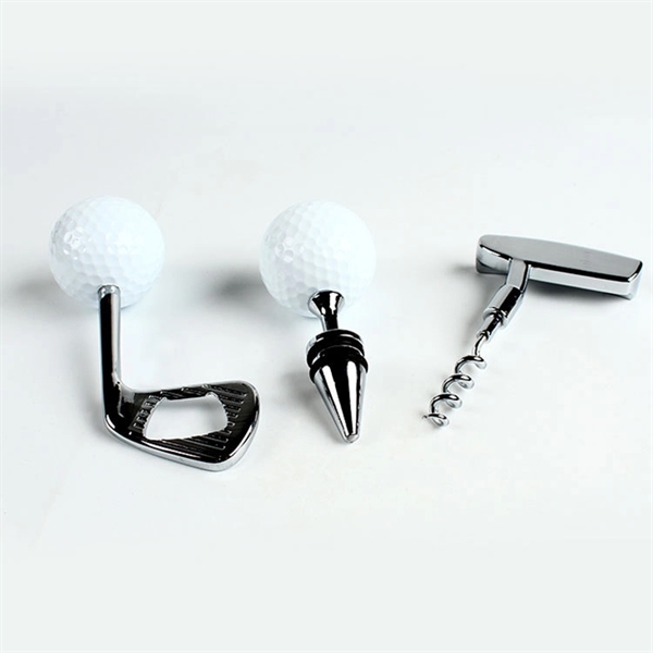 Novelty Golf Ball Wine Stopper Beer opener Gift Set - Novelty Golf Ball Wine Stopper Beer opener Gift Set - Image 3 of 4
