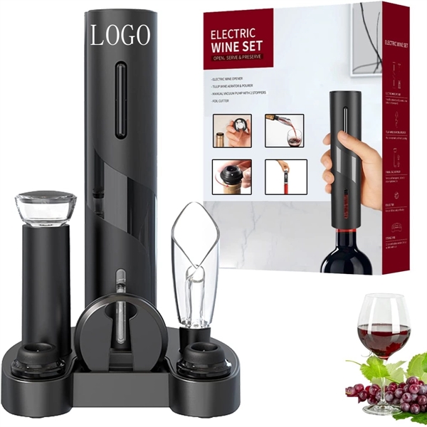 6 Pieces Electric Wine Bottle Opener Gift Set - 6 Pieces Electric Wine Bottle Opener Gift Set - Image 0 of 5