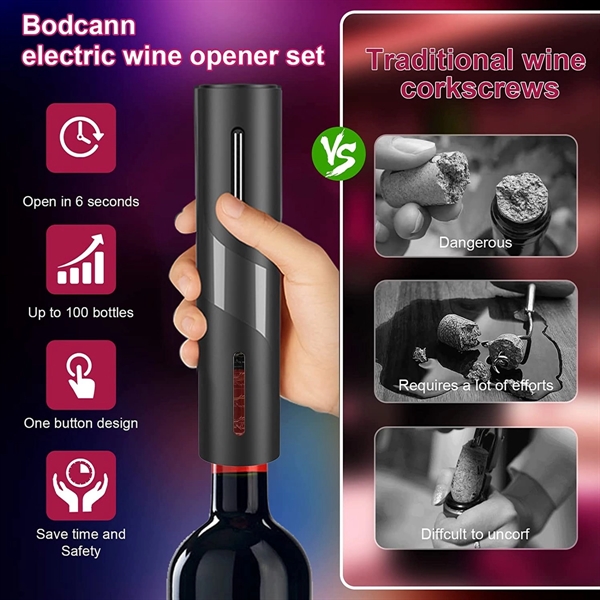 6 Pieces Electric Wine Bottle Opener Gift Set - 6 Pieces Electric Wine Bottle Opener Gift Set - Image 3 of 5