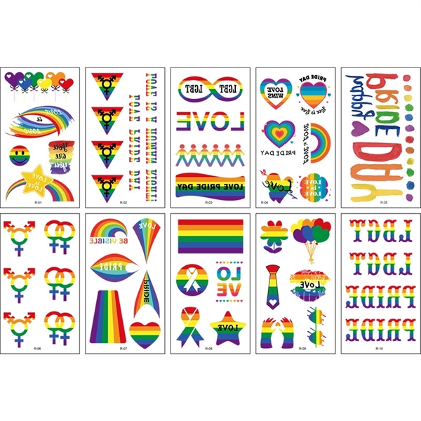 LGBTQ Rainbow Tattoo Stickers - LGBTQ Rainbow Tattoo Stickers - Image 0 of 1