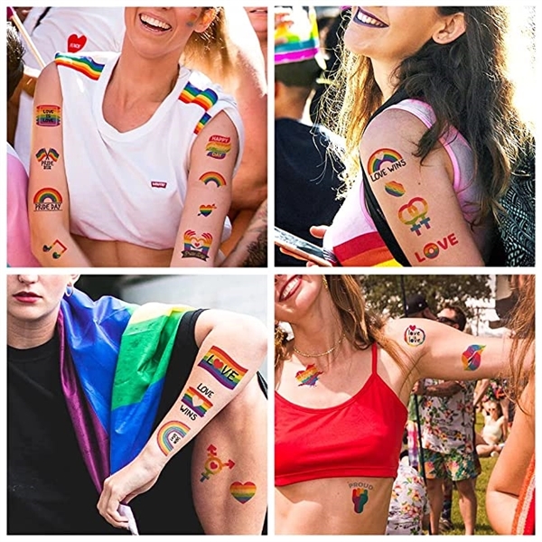 LGBTQ Rainbow Tattoo Stickers - LGBTQ Rainbow Tattoo Stickers - Image 1 of 1