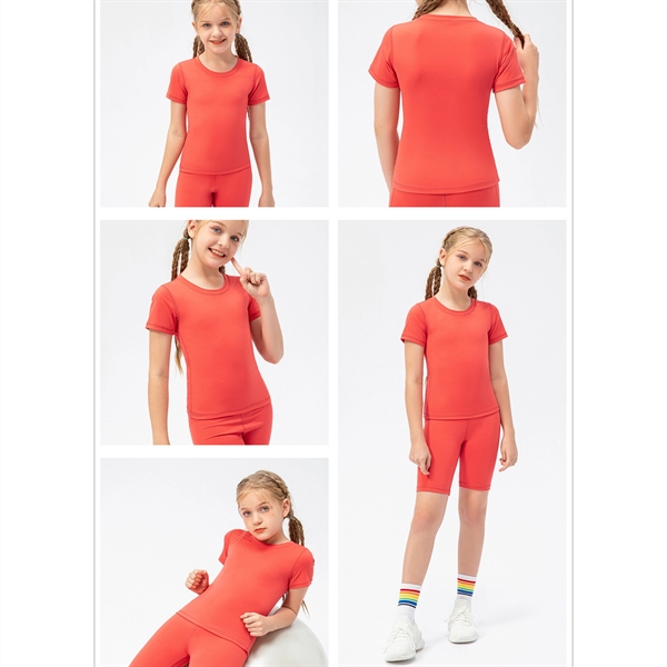 Girls Casual Sports Short Sleeve Crew Neck T Shirts - Girls Casual Sports Short Sleeve Crew Neck T Shirts - Image 0 of 4