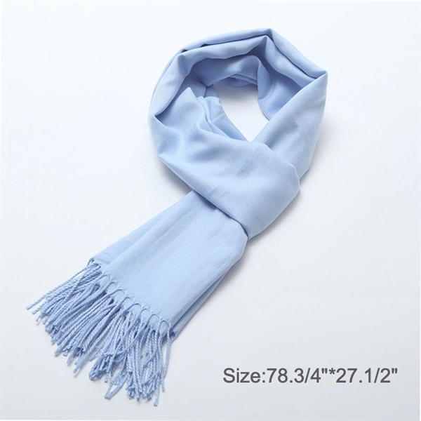 Scarfs Large Soft Silky Faux Cashmere Shawls Wraps in Solid - Scarfs Large Soft Silky Faux Cashmere Shawls Wraps in Solid - Image 2 of 3