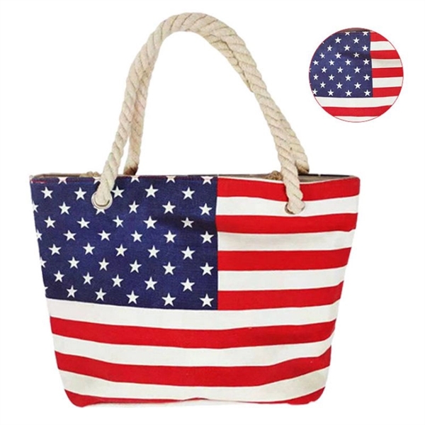 Stars And Stripes USA Flag Canvas Tote Bag - Stars And Stripes USA Flag Canvas Tote Bag - Image 0 of 4