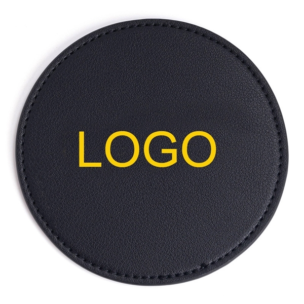 Vintage Round Leather Coaster - Vintage Round Leather Coaster - Image 0 of 10