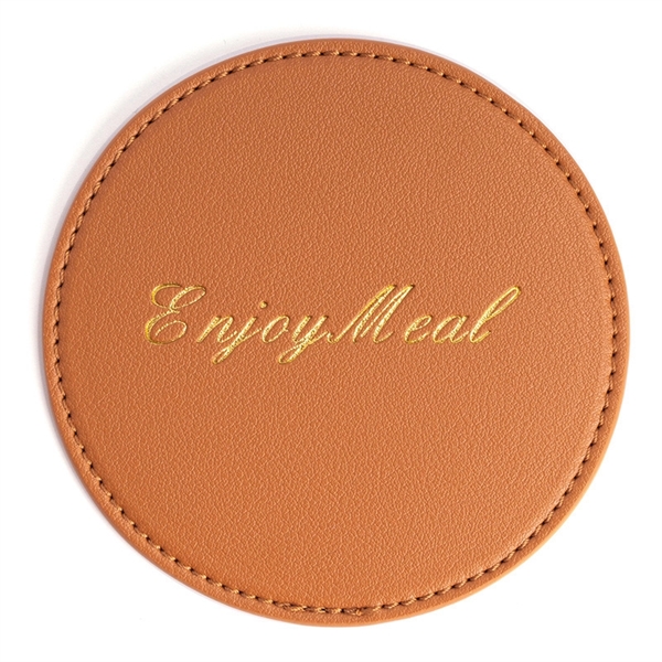 Vintage Round Leather Coaster - Vintage Round Leather Coaster - Image 3 of 10