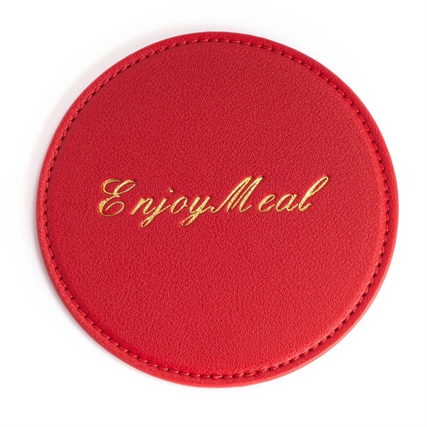 Vintage Round Leather Coaster - Vintage Round Leather Coaster - Image 4 of 10