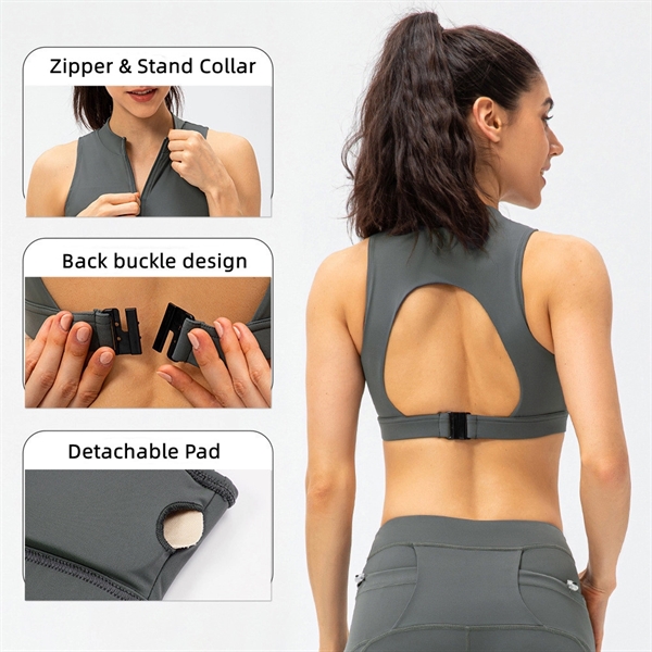 Racerback Yoga Crop Tank Top with Built in Bra - Racerback Yoga Crop Tank Top with Built in Bra - Image 0 of 4