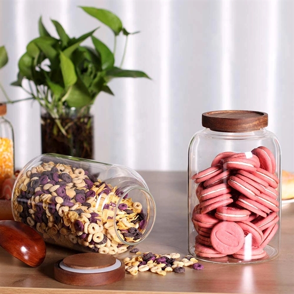 Thicken Glass Storage Jar Food Container With Wooden Lid - Thicken Glass Storage Jar Food Container With Wooden Lid - Image 5 of 5