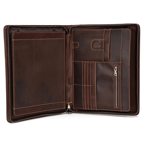 Multifunctional Zipper Business Leather Portfolio Folders - Multifunctional Zipper Business Leather Portfolio Folders - Image 1 of 5