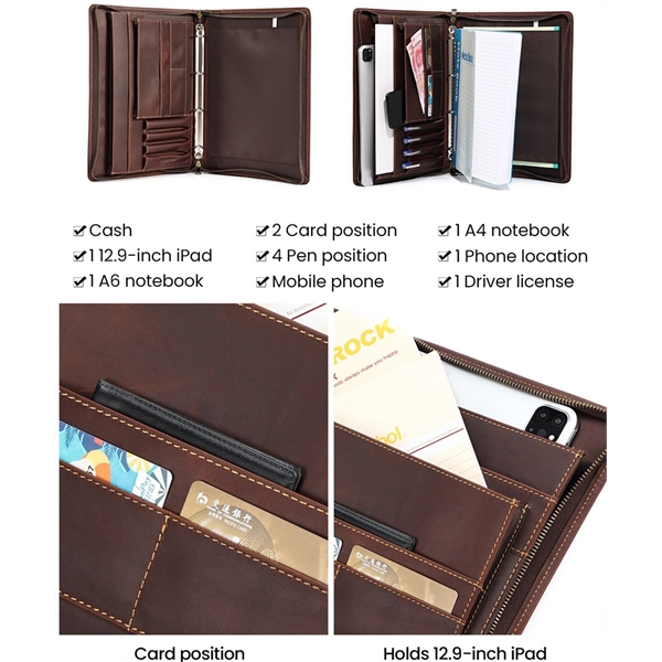 12.9in Pad Holder Padfolio Bag Genuine Leather Case - 12.9in Pad Holder Padfolio Bag Genuine Leather Case - Image 2 of 6