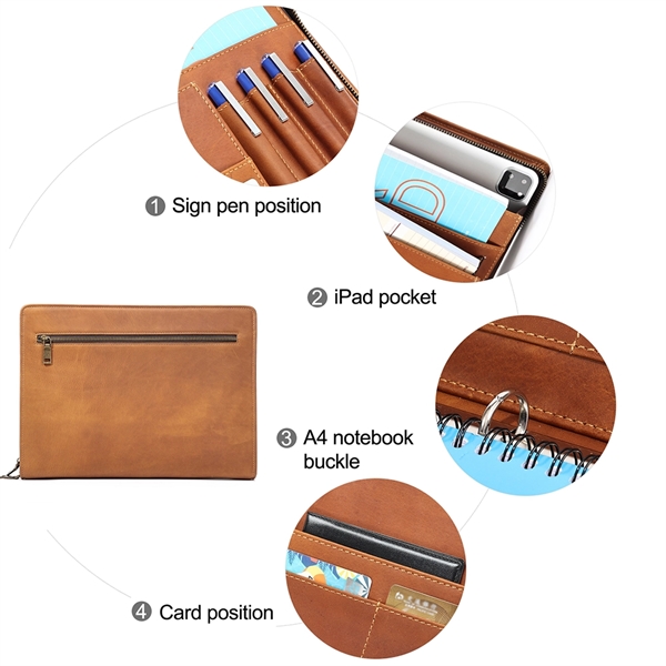 12.9in Pad Holder Padfolio Bag Genuine Leather Case - 12.9in Pad Holder Padfolio Bag Genuine Leather Case - Image 5 of 6