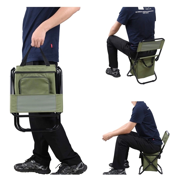 Foldable Camping Chair With Cooler Bag - Foldable Camping Chair With Cooler Bag - Image 1 of 5
