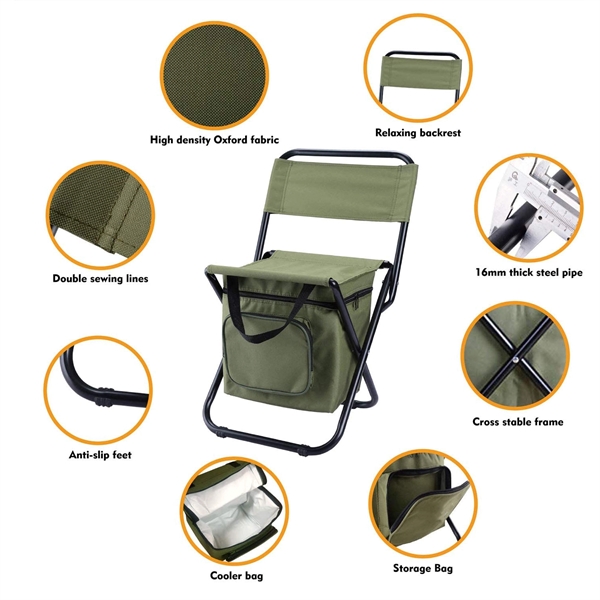 Foldable Camping Chair With Cooler Bag - Foldable Camping Chair With Cooler Bag - Image 3 of 5