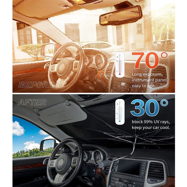 Car Windshield Sun Shade Umbrella - Car Windshield Sun Shade Umbrella - Image 2 of 3
