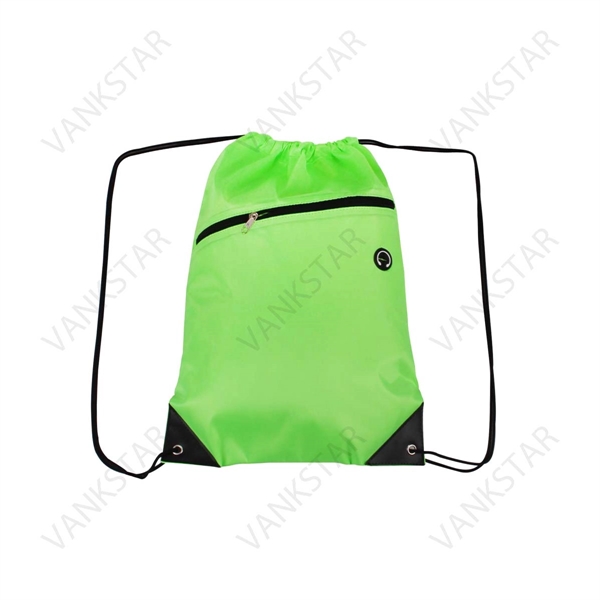 Drawstring Backpack With Earphone Hole - Drawstring Backpack With Earphone Hole - Image 2 of 3