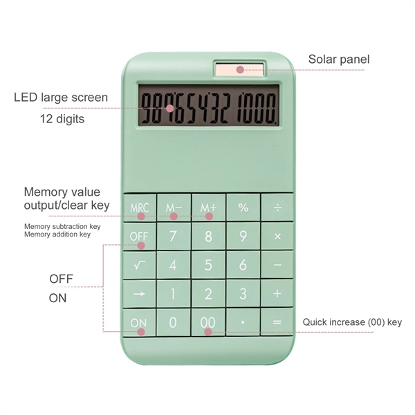 12 Digit Desktop Calculator with Large LCD Display - 12 Digit Desktop Calculator with Large LCD Display - Image 4 of 4