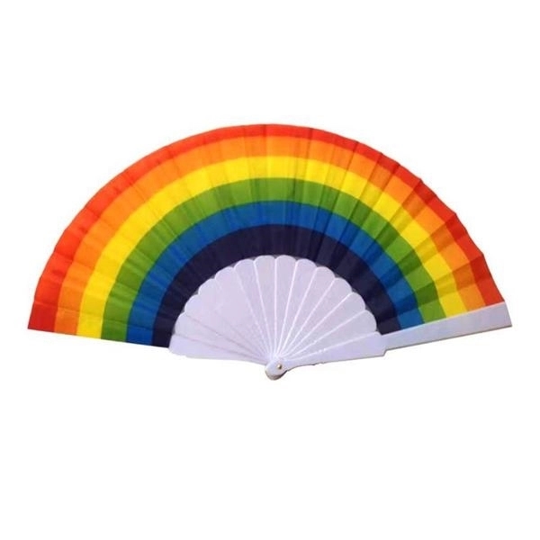 Custom Polyester Rainbow Fan - Custom Polyester Rainbow Fan - Image 0 of 4