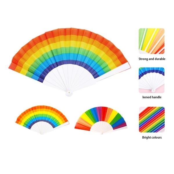 Custom Polyester Rainbow Fan - Custom Polyester Rainbow Fan - Image 4 of 4