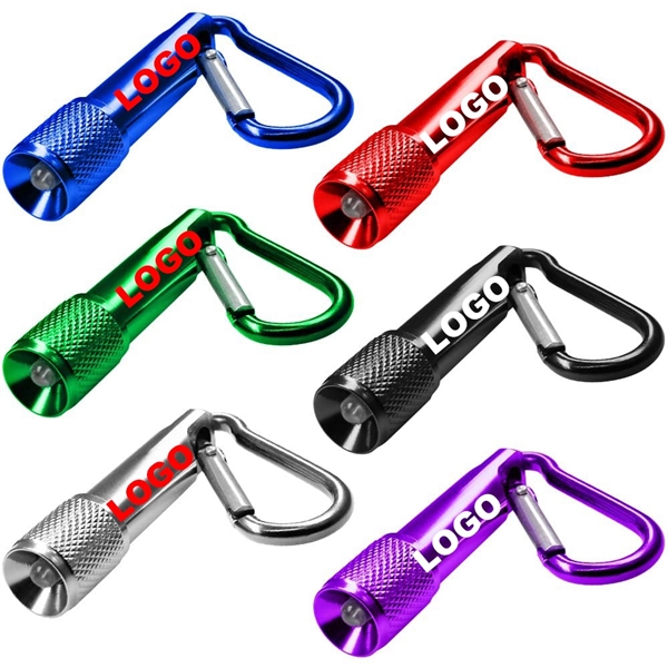 Mini Aluminum Flashlight With Carabiner - Mini Aluminum Flashlight With Carabiner - Image 0 of 6