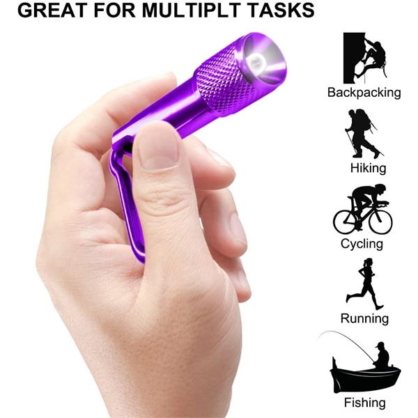 Mini Aluminum Flashlight With Carabiner - Mini Aluminum Flashlight With Carabiner - Image 3 of 6