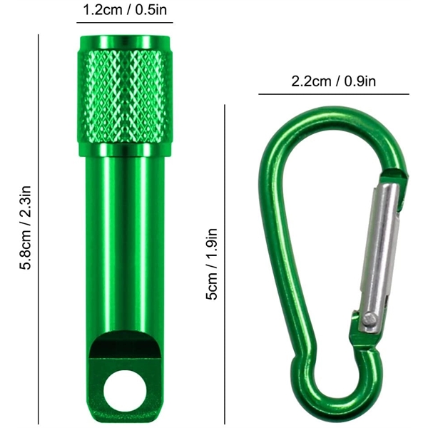 Mini Aluminum Flashlight With Carabiner - Mini Aluminum Flashlight With Carabiner - Image 6 of 6