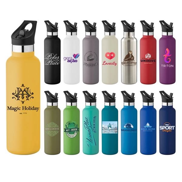 20oz Vacuum Insulated Bottle with straw - 20oz Vacuum Insulated Bottle with straw - Image 0 of 17