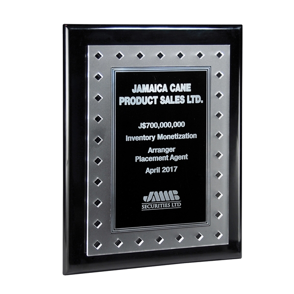 Frosted Lucite on Black Piano Plaque and Plate