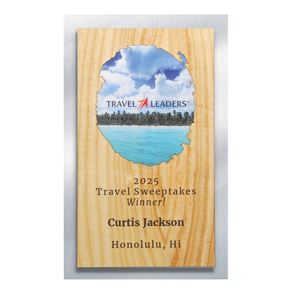 Wood and Silver Backer Digi-Color Plaque