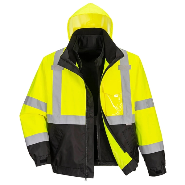 Premium High Vis Class 3 Bomber Jacket - Premium High Vis Class 3 Bomber Jacket - Image 3 of 5