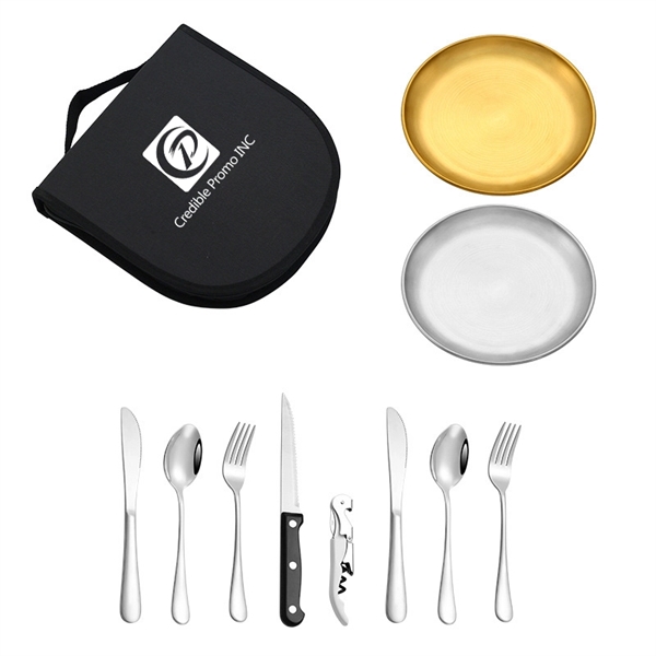 Camping Silverware Kit Cutlery Organizer Utensil Picnic Set - Camping Silverware Kit Cutlery Organizer Utensil Picnic Set - Image 0 of 5