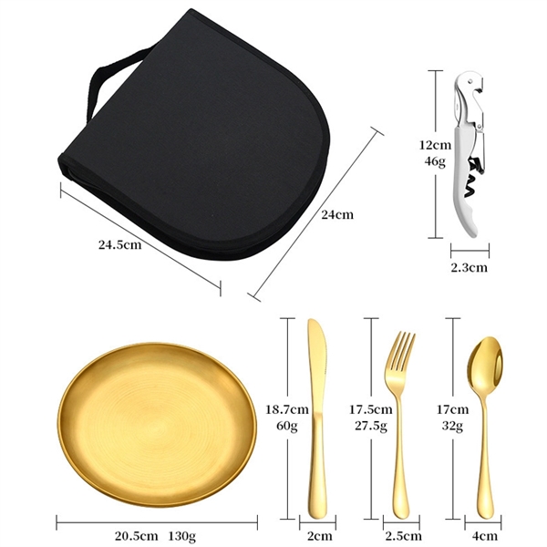 Camping Silverware Kit Cutlery Organizer Utensil Picnic Set - Camping Silverware Kit Cutlery Organizer Utensil Picnic Set - Image 2 of 5