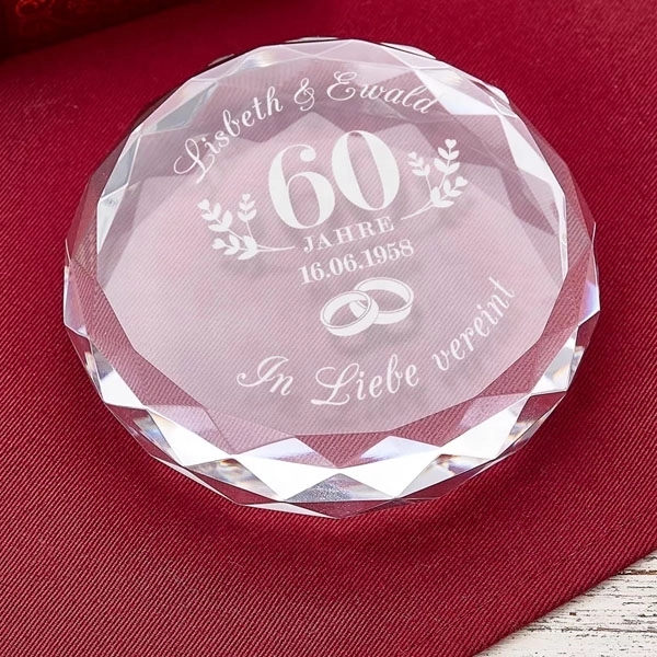 Faceted Optical Crystal Round Paperweight - Faceted Optical Crystal Round Paperweight - Image 5 of 8