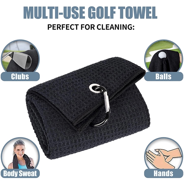 Golf Towel With Heavy Duty Carabiner Clip - Golf Towel With Heavy Duty Carabiner Clip - Image 1 of 5